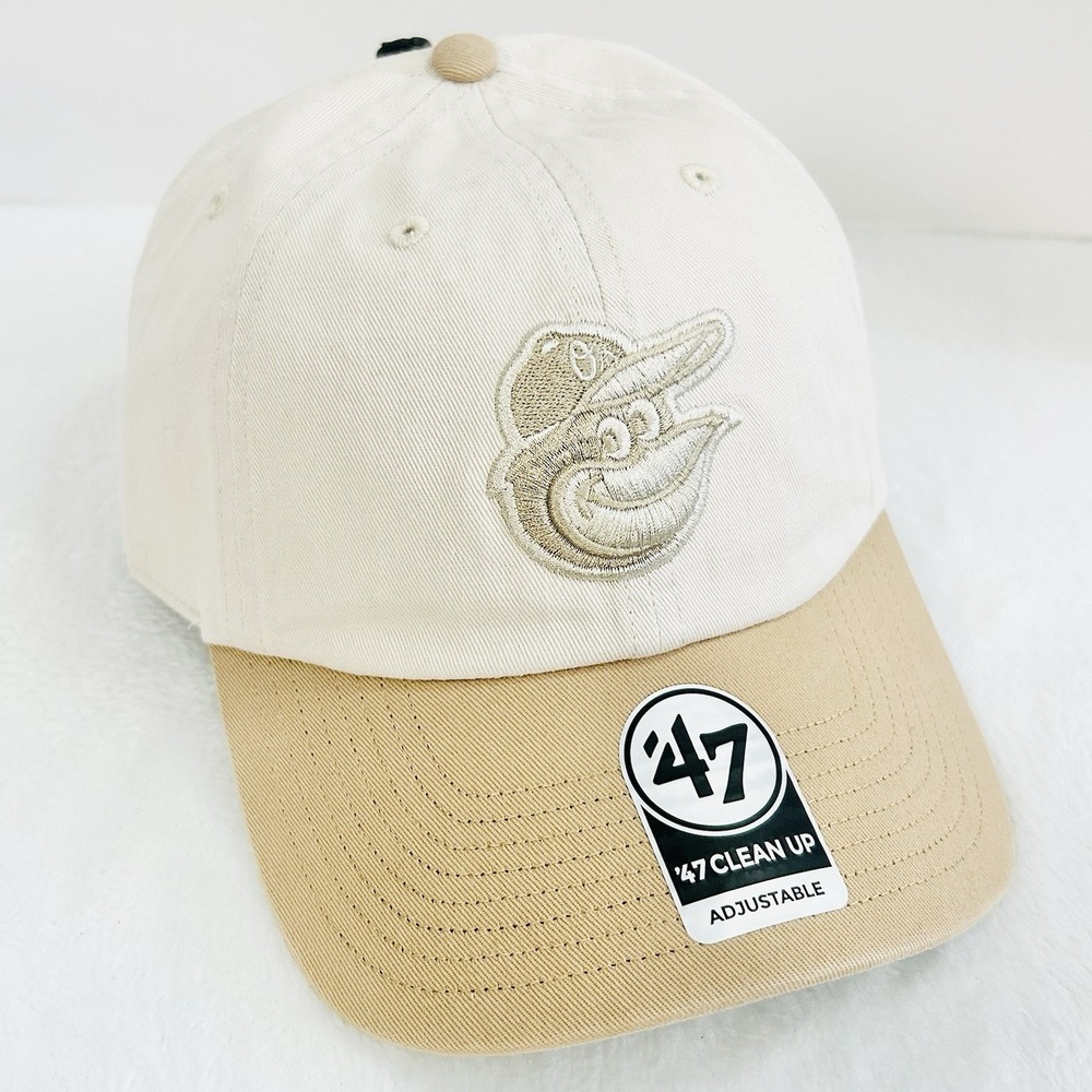 '47 Brand Baltimore‎ Orioles 2-Tone Clean Up Hat Cap Adjustable Beige MLB - Picture 3 of 5